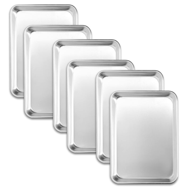 BIEAMA 6 Pack Quarter Size 13  10 Baking Sheet Pan Aluminum Commercial cookie sheets for baking