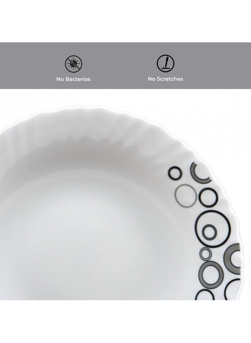 لاوبالا طقم عشاء LaOpala Classic 44 قطعة من المواد الزجاجية، مجموعة عشاء Misty Drops، آمنة للاستخدام في الميكروويف وآمنة للاستخدام في غسالة الأطباق، أوعية خفيفة الوزن وأكواب وأطباق قابلة لإعادة الاستخدام - Image 5