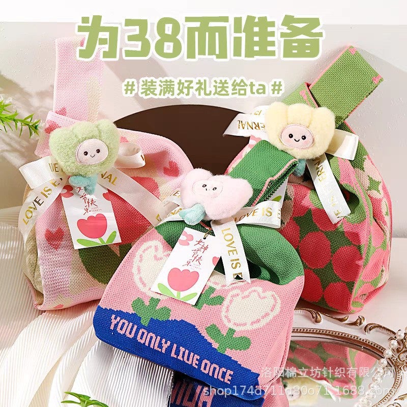 New Bag 38 Women'S Holiday Gift Bag Hand Bag Woven Environmental Protection Bag 38 Goddess Festival Gift Bag - Image 4