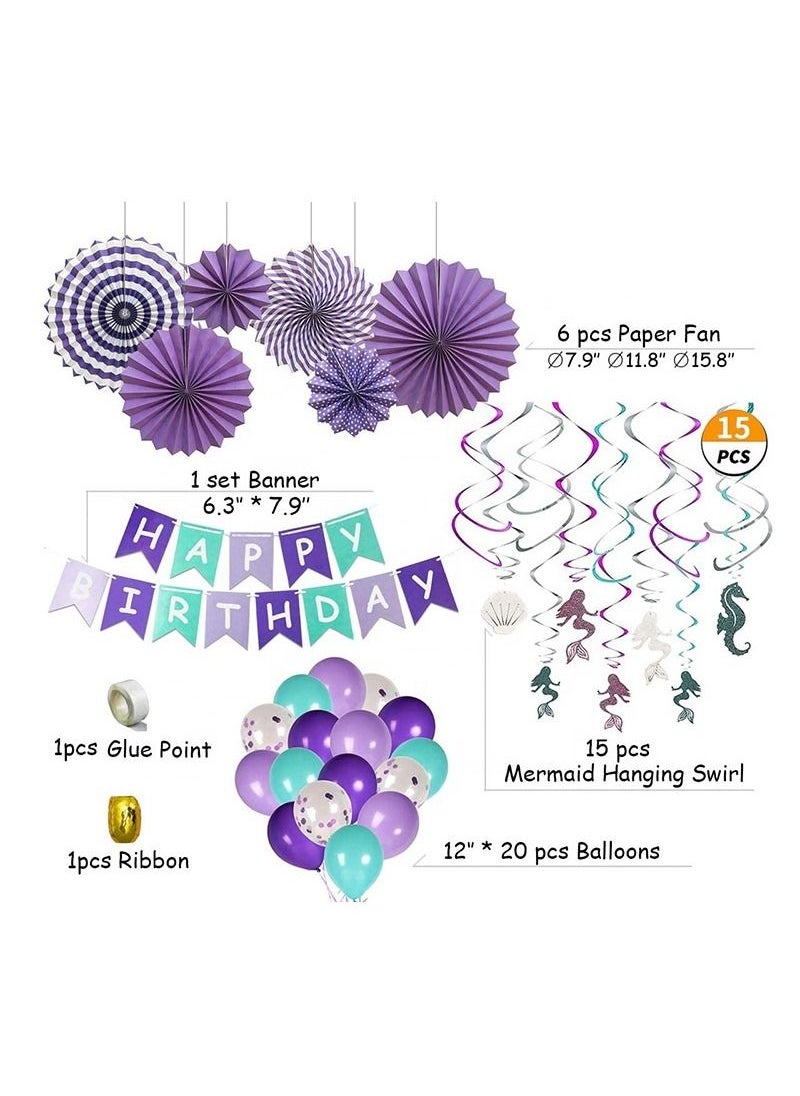 Generic - Mermaid Party Supplies, Mermaid Party Favors, Sea Theme Decorations for Girls Party and Baby Shower Party - Image 1
