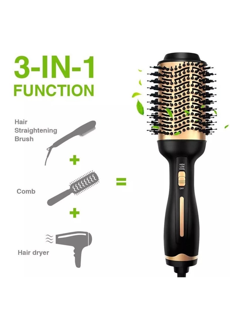 ELTRAZONE Hot Air Brush,Hair Dryer Brush, Professional Hair Dryer & Volumizer 3 in 1 Upgrade Anti-Scald Negative Ionic Technology Hair Straightener Brush,Salon Negative Ion Ceramic Electric Blow Dryer - Image 3