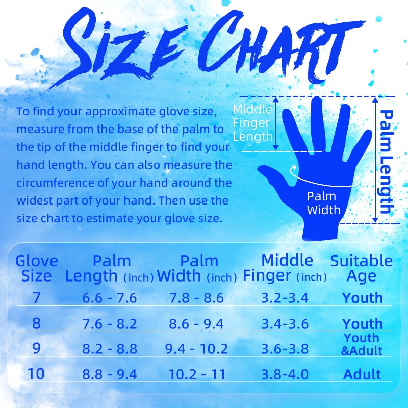 WVVOU Soccer Goalie Gloves Youth Adults, High Performance Goalkeeper Gloves, Breathable Soccer Gloves, 4+3mm Super Grip for The Toughest Saves (BlackBlue, 8) - Image 5