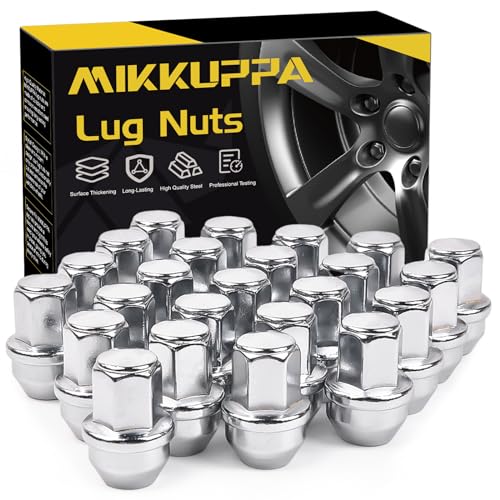 MIKKUPPA 24pcs M14x1.5 F150 Lug Nuts, Chrome OEM Style Replacement for 2015-2024 F-150 F150 Expedition Lincoln Navigator Factory Wheels 21mm Hex Anti-Rusting Updated Tire Nuts - Image 1