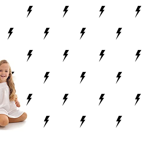Zaiphany 48 PCS Black Lightning Bolt Decals for Wall or Cars Lightning Bolt Stickers for Wall Lightning Bolt Wallpaper Decor