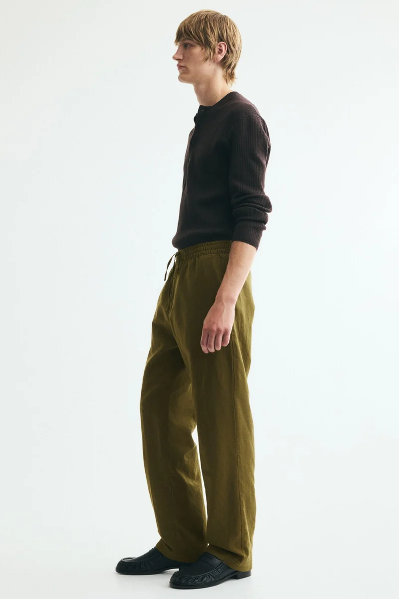Regular Fit Linen-blend trousers