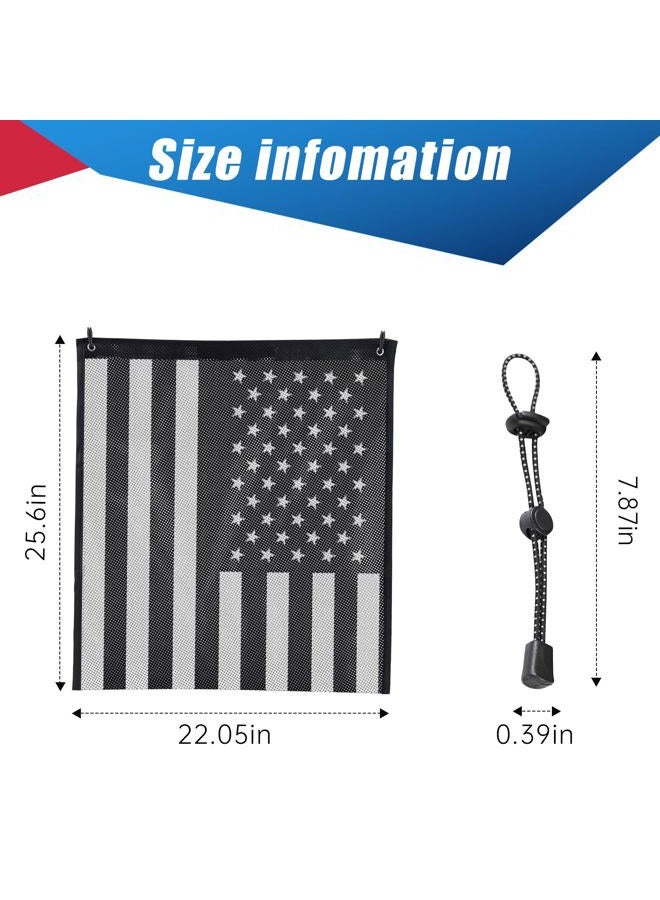 OIEKUN UTV ATV Mesh Trash Bag,26''(H) x22''(W) Universal UTV Trash Storage Sack Compatible With Polaris RZR,Can-Am,CFmoto,Teryx,Kawasaki,Golf Cart,Arctic Cat (American Flag) - Image 2
