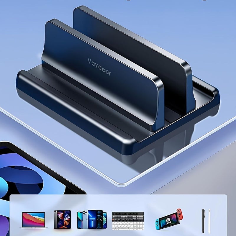 White Vertical Laptop Stand Three Slots for Cooling and Storage - Image 3