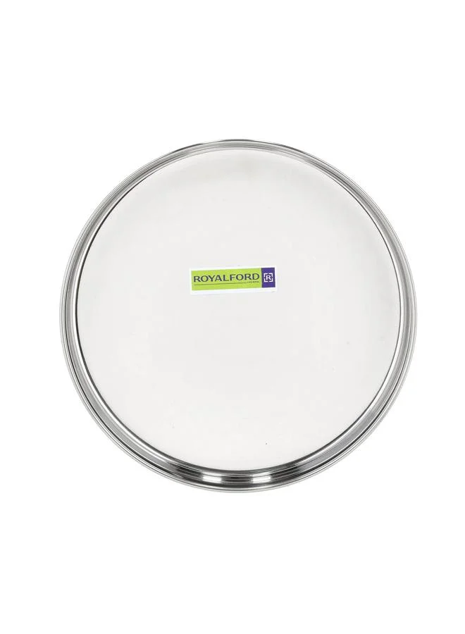 Royalford Stainless Steel Khumcha Plate, 28cm