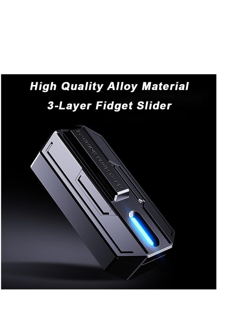 Beauenty Machine Fidget Slider, Glow-in-The-Dark Magnetic Metal Fidget Toys Haptic Slider, EDC Fidget Toy Stress Relief Toys for Adults, Perfect for ADHD/ADD/Anxiety (Blue Light) - Image 3