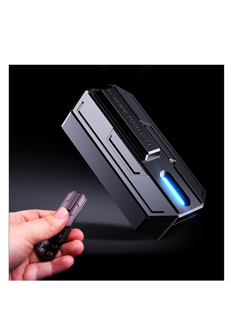 Beauenty Machine Fidget Slider, Glow-in-The-Dark Magnetic Metal Fidget Toys Haptic Slider, EDC Fidget Toy Stress Relief Toys for Adults, Perfect for ADHD/ADD/Anxiety (Blue Light) - Image 2