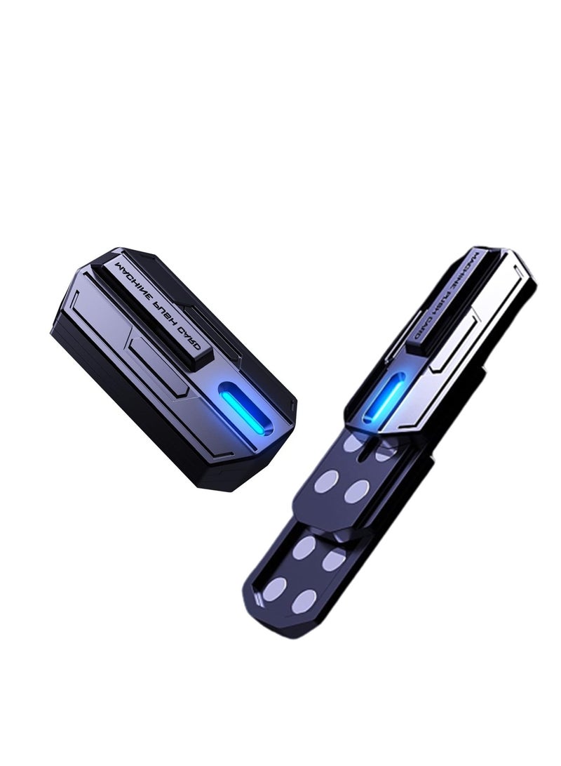 Beauenty Machine Fidget Slider, Glow-in-The-Dark Magnetic Metal Fidget Toys Haptic Slider, EDC Fidget Toy Stress Relief Toys for Adults, Perfect for ADHD/ADD/Anxiety (Blue Light) - Image 1