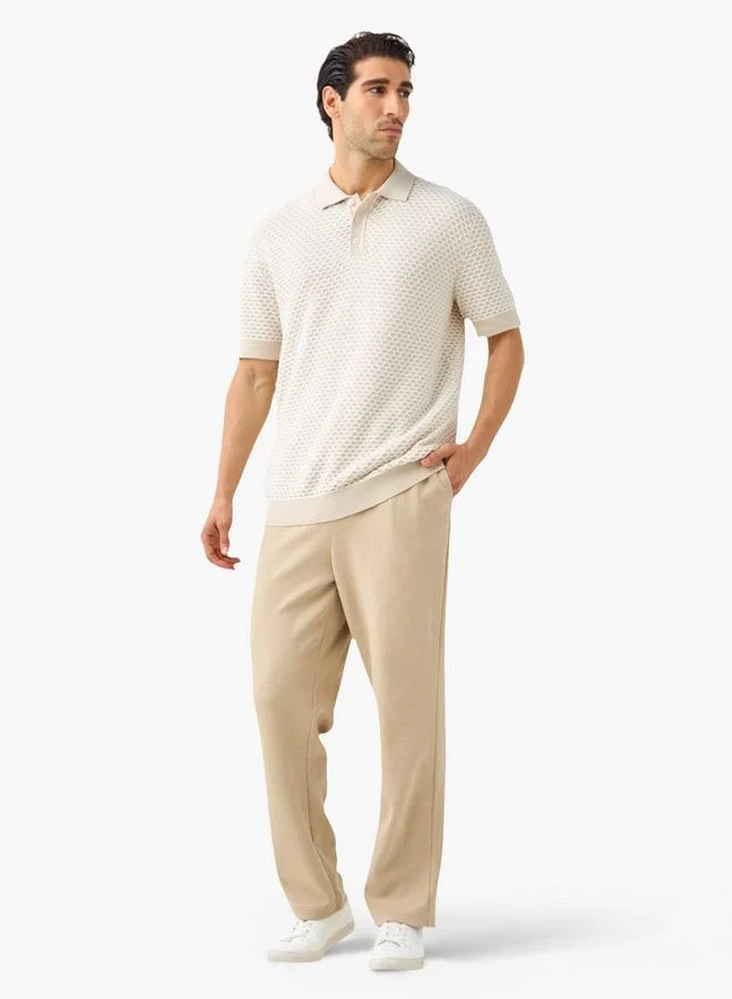 ايكونيك بنطلون بخصر مرن وقصة عادية وزر إغلاق من آيكونيك