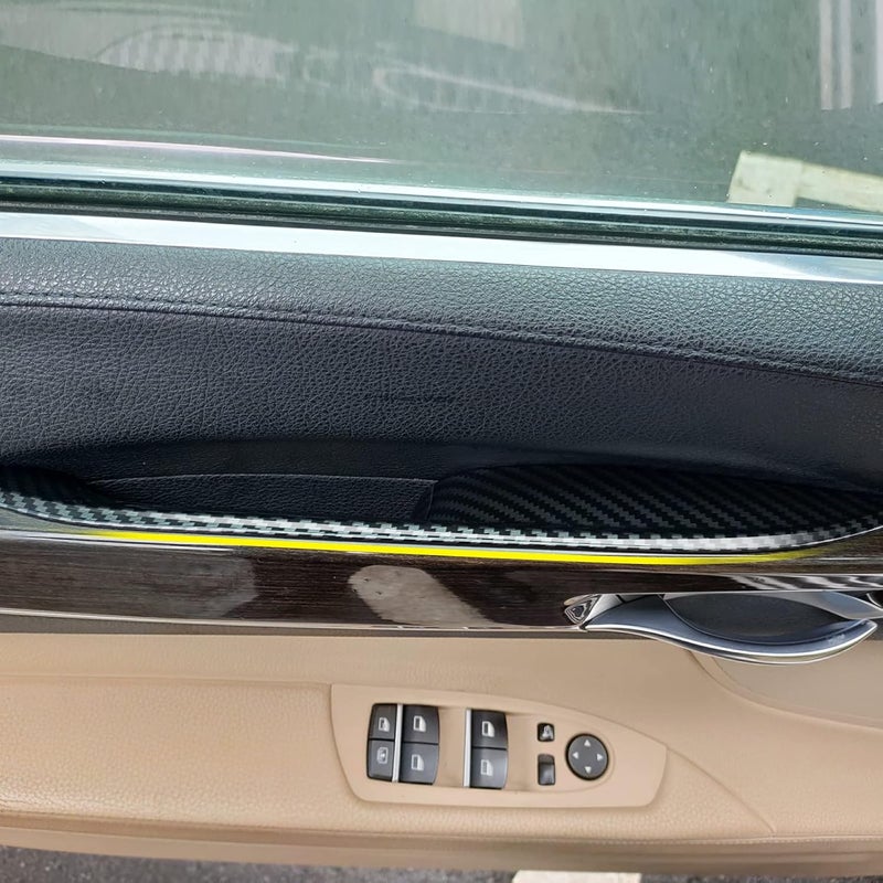 Jaronx Compatible with BMW 7 Series Door Pull Handle Covers, Carbon Fiber Pattern Rear Row 7 Series F02 Door Handle Cover(Compatible with BMW 730 740i 740li 750i 750li 760/Long-wheel Sedan 2008-2014) - Image 2