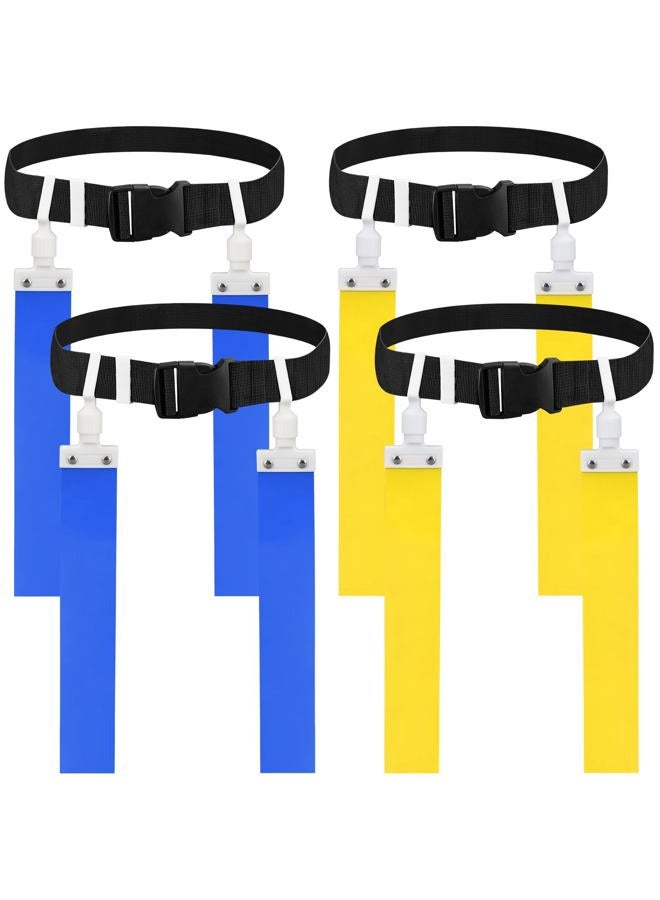 DkOvn Flag Football Belt, 1/2/4/10/14pcs Adjustable Flag Football Belt with Belt and Flags, for Kids, Youths, Adults(4pcs, 2 Blue+2 Yellow) - Image 1