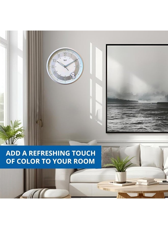 Ajanta 2937-White Silent Sweep Wall Clock | 30.3 cm Plastic Frame | Noiseless Analog | Modern Home & Office Décor | AA Battery Included - Image 3