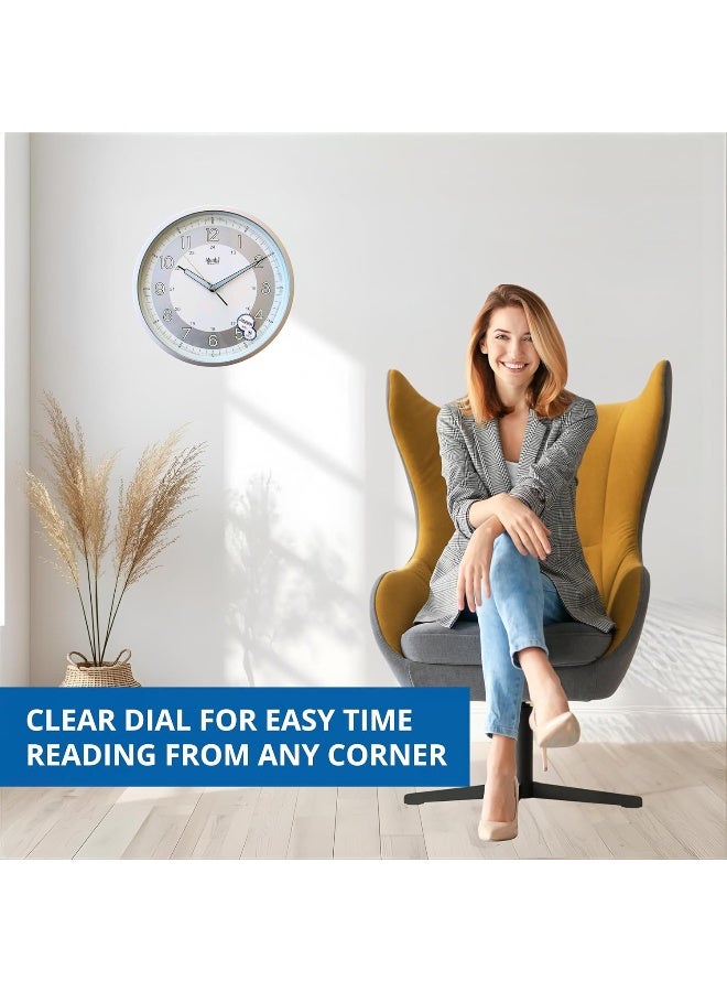 Ajanta 2937-White Silent Sweep Wall Clock | 30.3 cm Plastic Frame | Noiseless Analog | Modern Home & Office Décor | AA Battery Included - Image 5