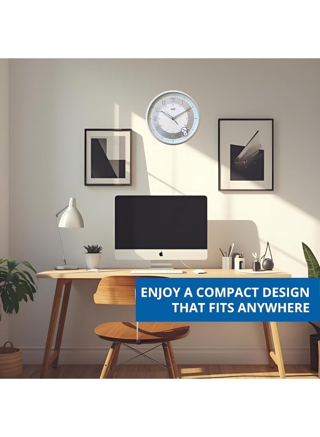 Ajanta 2937-White Silent Sweep Wall Clock | 30.3 cm Plastic Frame | Noiseless Analog | Modern Home & Office Décor | AA Battery Included - Image 4