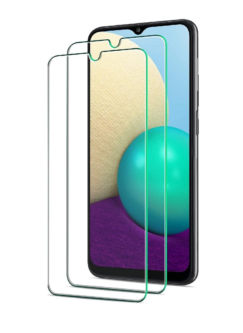 Super 2 Pieces Tempered Glass Screen Protector Clear Designed For Samsung Galaxy A02 Full Screen Coverage And Bubble Free - Image 1