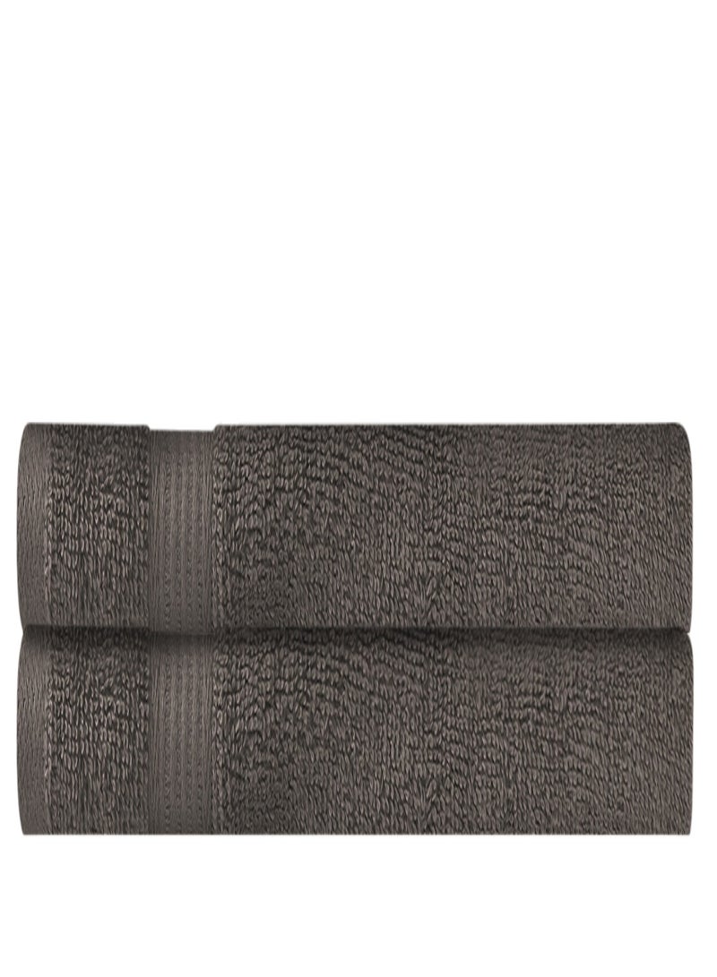 REZLAN UAE REZLAN Luxury 2-Piece Bath Sheet Set - 600 GSM Premium Cotton (100×155 cm/40×61 in) - Beach & Bath Towels - DK GREY  - Image 1