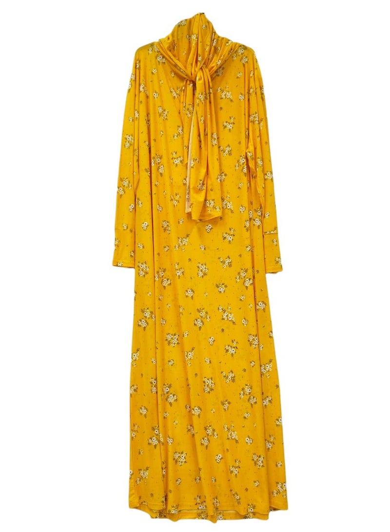Dee's Fashion Women's printed Prayer Gown, Full Length Modest Islamic Robe, Long Sleeves, Comfortable and Elegant  - Image 1