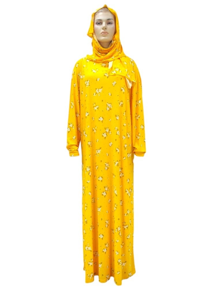 Dee's Fashion Women's printed Prayer Gown, Full Length Modest Islamic Robe, Long Sleeves, Comfortable and Elegant  - Image 2