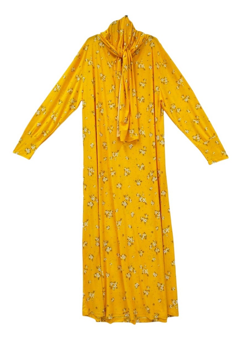 Dee's Fashion Women's printed Prayer Gown, Full Length Modest Islamic Robe, Long Sleeves, Comfortable and Elegant  - Image 3