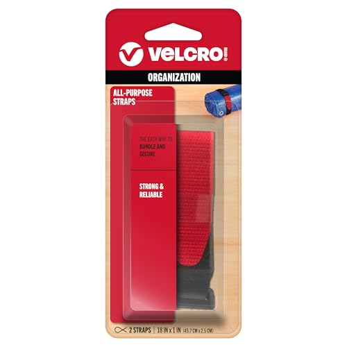 VELCRO Brand علامة فيلكرو 90107 - أحزمة متعددة الاستخدامات - 18" × 1" حزام متعدد الاستخدامات، 2 قطعة - أسود - Image 5