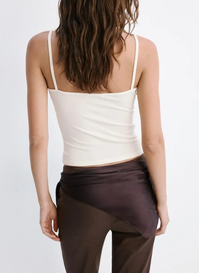 مانجو Top With Thin Straps And Beads