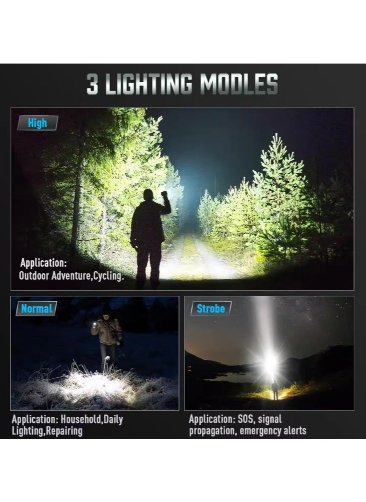 P50 SUPER LIGHT RECHARGEABLE FLASHLIGHT Powerful Flashlights Super Bright P50 LED Rechargeable Flashlight, USB Zoomable Hand Torch Light