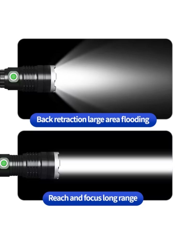SHOPI P50 SUPER LIGHT RECHARGEABLE FLASHLIGHT Powerful Flashlights Super Bright P50 LED Rechargeable Flashlight, USB Zoomable Hand Torch Light  - Image 5