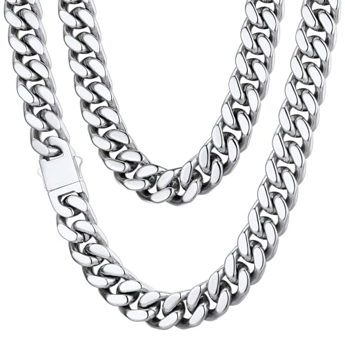 ChainsHouse 316L Stainless Steel Miami Cuban Link Chain 14mm 18inch Heavy Curb Chain Necklace Hip Hop Jewelry Gift for Men Women - Image 1