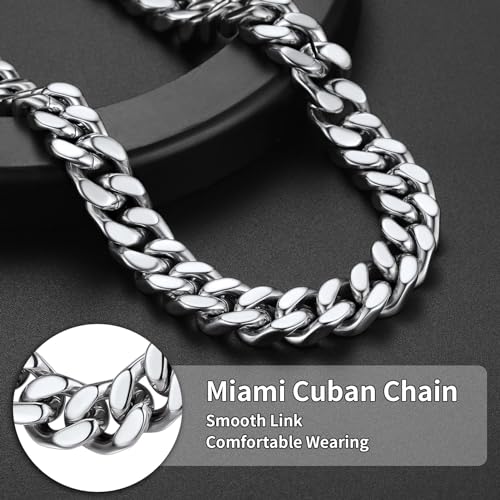 ChainsHouse 316L Stainless Steel Miami Cuban Link Chain 14mm 18inch Heavy Curb Chain Necklace Hip Hop Jewelry Gift for Men Women - Image 3