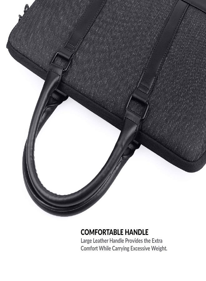 AirCase Signature Series CS66 Messenger Premium Bag with Shoulder Strap for 15.6" Laptop & MacBook (Black) - Image 3