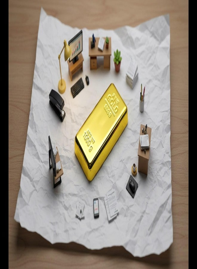 Awestuffs Glittering 24K Gold Finish Metal Bar Paper Weight for Home Office Use & Corporate Gift (1) - Image 4