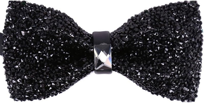 Men's Big Boy Sparkle Rhinestone Bow Tie Novelty Banquet Wedding Pre-Tied Bowtie