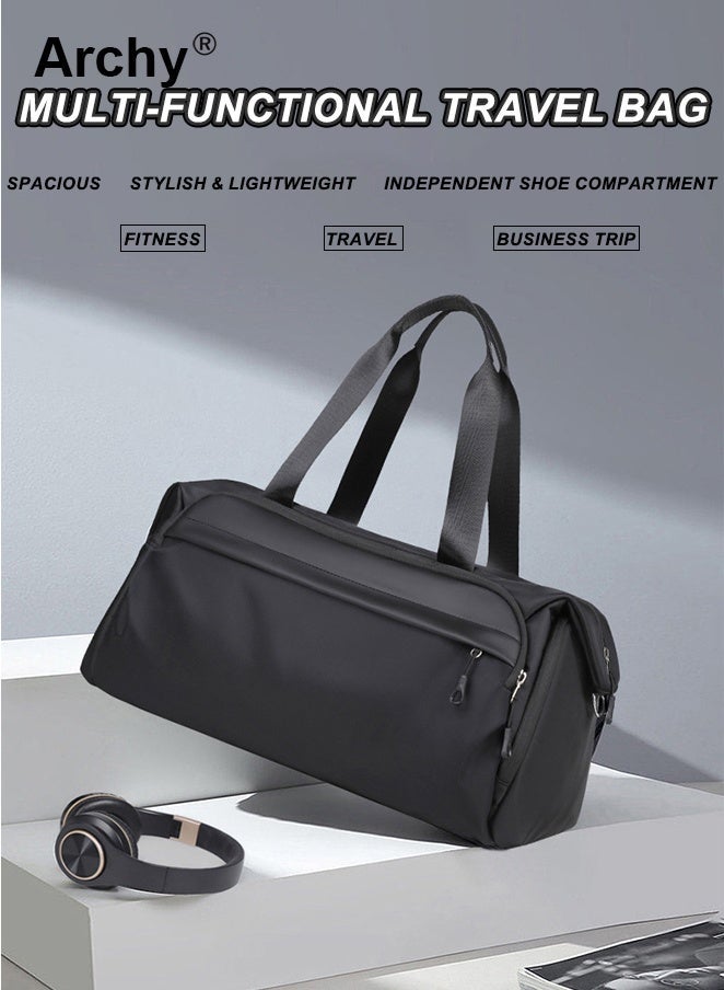 Archy Men's Water-Repellent Travel Duffle Bag - Gym Bag with Wet/Dry Separation, Shoe Compartment & Detachable Strap Gym Bags Fitness, Running & Yoga - Image 1