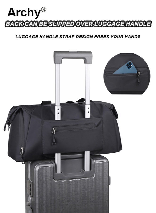 Archy Men's Water-Repellent Travel Duffle Bag - Gym Bag with Wet/Dry Separation, Shoe Compartment & Detachable Strap Gym Bags Fitness, Running & Yoga - Image 5