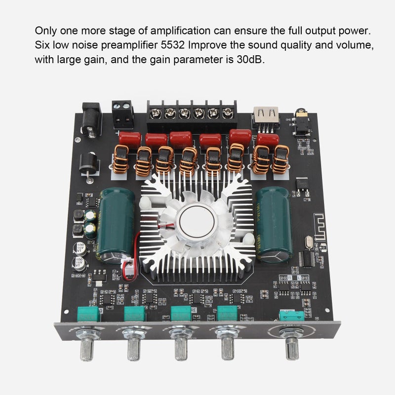 TPA3255 2 Channel 350W Power Amplifier Board with APP Control Treble Bass Adjustment - Image 3