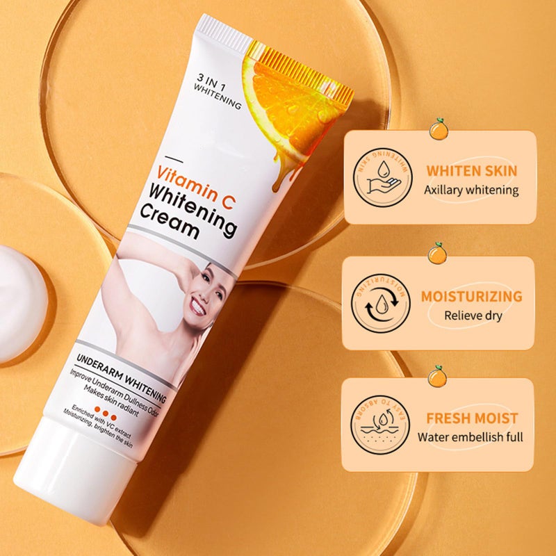 Go Ho Vitamin C Skin Whitening Cream,Dark Spot Remover for Face,Skin Lightening Cream for Intimate Areas,Neck,Armpit,Elbow, Inner Thigh and Knees,Improve Underarm Dullness Odor - Image 4