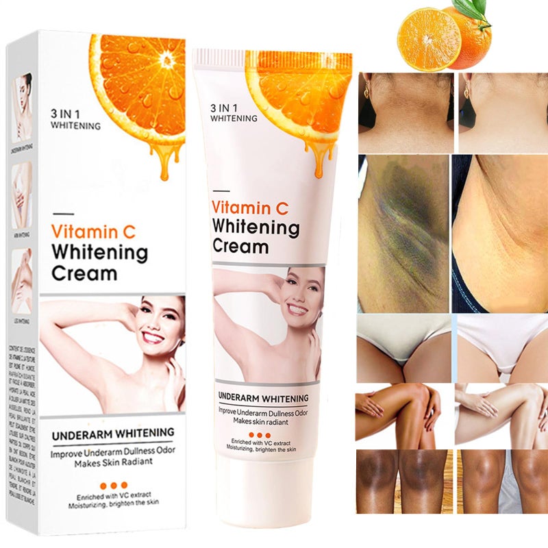 Go Ho Vitamin C Skin Whitening Cream,Dark Spot Remover for Face,Skin Lightening Cream for Intimate Areas,Neck,Armpit,Elbow, Inner Thigh and Knees,Improve Underarm Dullness Odor - Image 1
