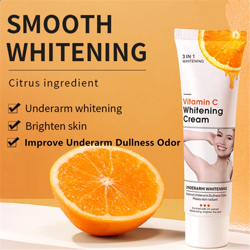 Go Ho Vitamin C Skin Whitening Cream,Dark Spot Remover for Face,Skin Lightening Cream for Intimate Areas,Neck,Armpit,Elbow, Inner Thigh and Knees,Improve Underarm Dullness Odor - Image 2
