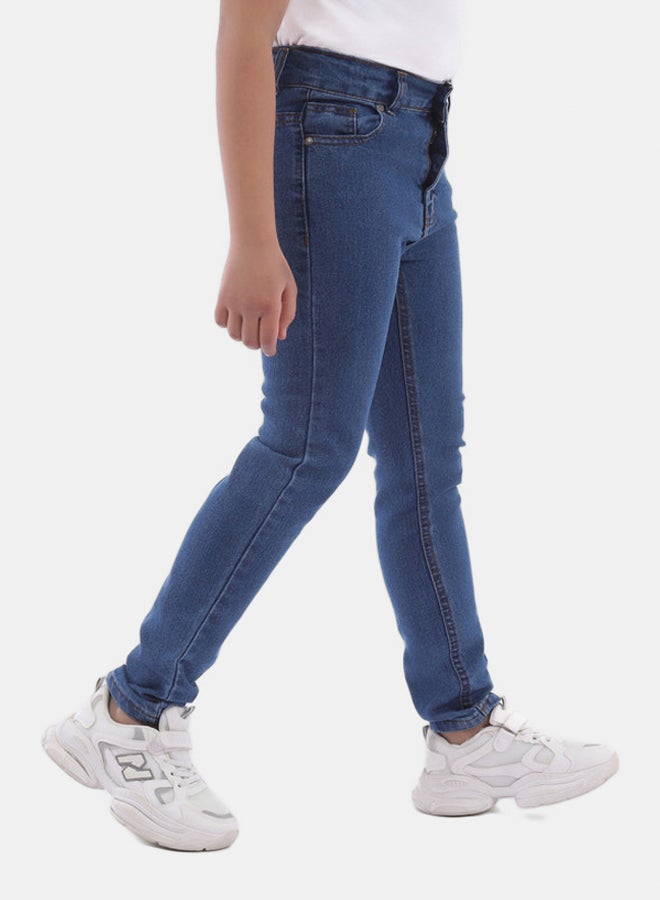 بنطلون جينز اطفالي  سليم  ازرق وسط - Image 2