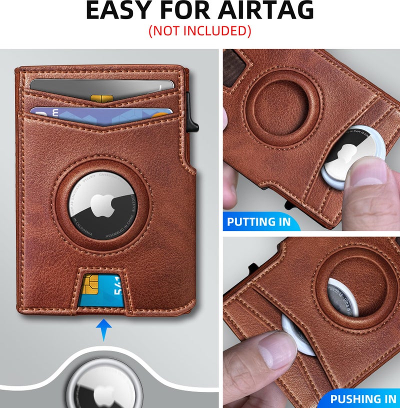 miyozi Airtag Wallet for Men,with Money Clip 10 Cards Metal Case Smart Slim Pop Up Credit Card Holder Flip with Magnetic Closure RFID Blocking wallet with Gift Box - Image 4