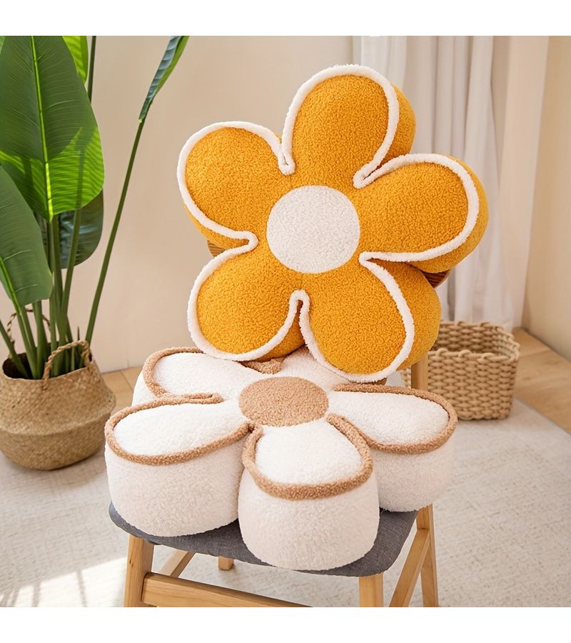 Brick Red Ten Color Flower Cushion 50cm For Living Room Sofa Bedroom Bay Window - Image 4