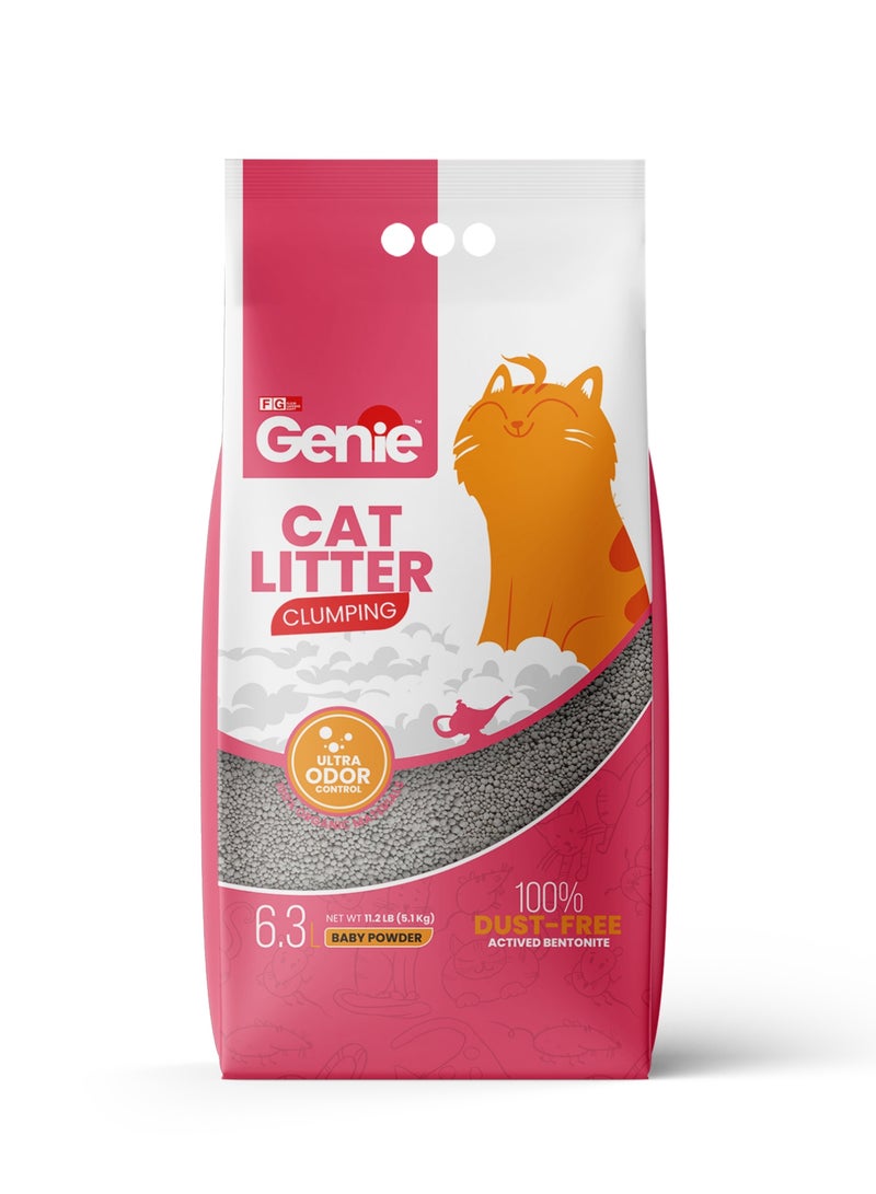 Genie Cat litter Clumping 6.3 L Baby Powder