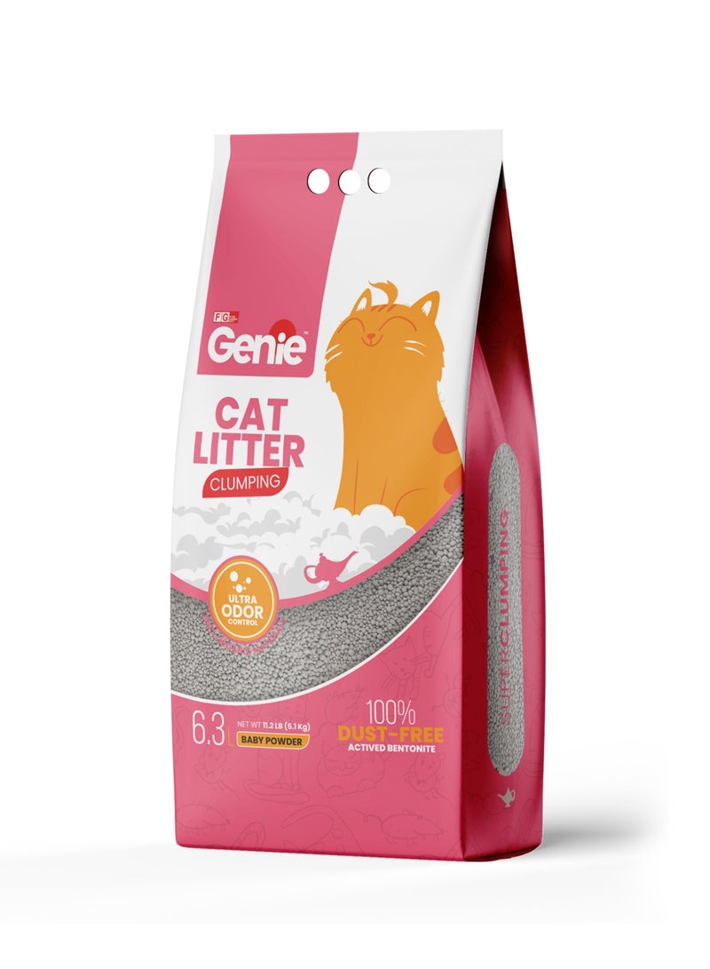 Genie Cat litter Clumping 6.3 L Baby Powder