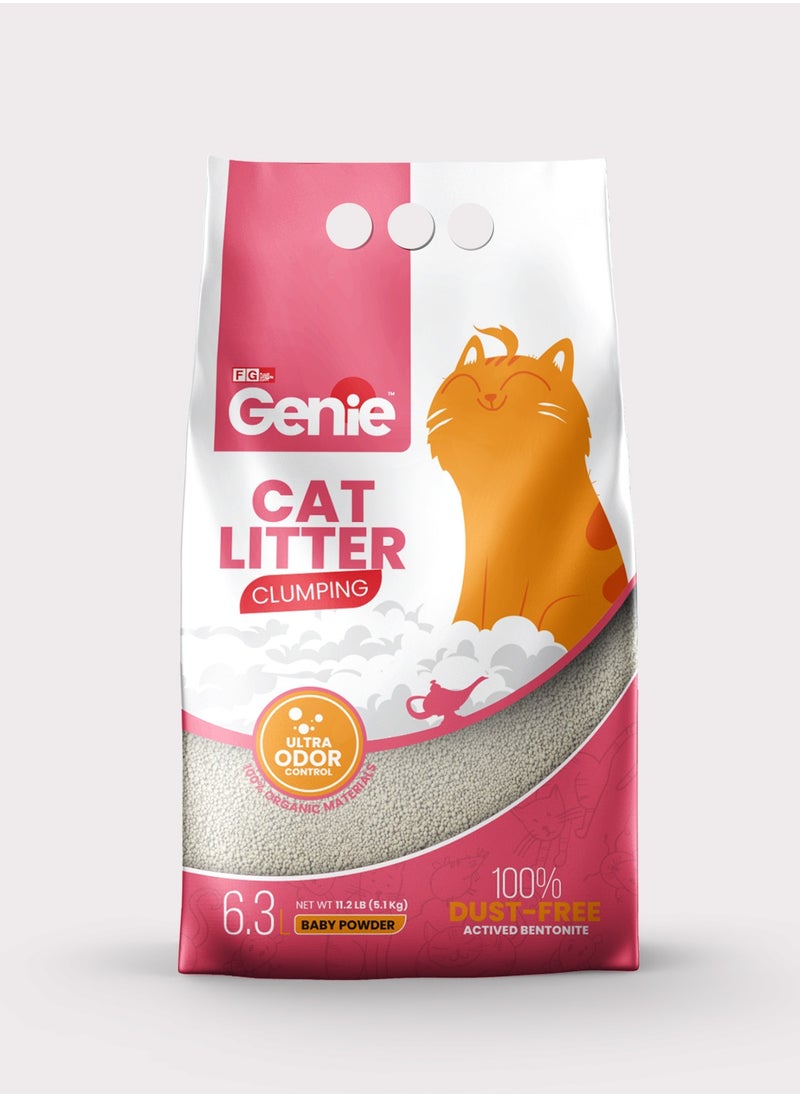 Genie Genie Cat litter Clumping 6.3 L Baby Powder  - Image 1