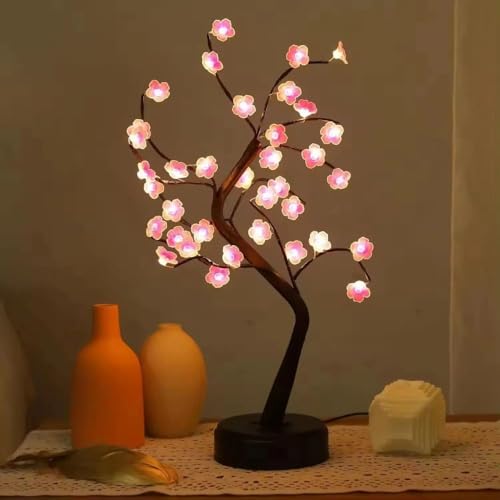 HUMAIZAR Cherry Blossom LED Tree Light, Bonsai Plum Blossom Decorative Lamp for Bedroom, Home Decor, Bedside Table, Ramadan, Women’s Day, Rakhi, Diwali, Christmas, Wedding Gift Night Lamp - Image 1