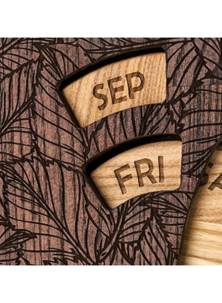 عام **تقويم مكتب دائم من الخشب الطبيعي (15×20 سم) - ديكور للمنزل والمكتب، قابل لإعادة الاستخدام وتعديل التاريخ** - Image 4