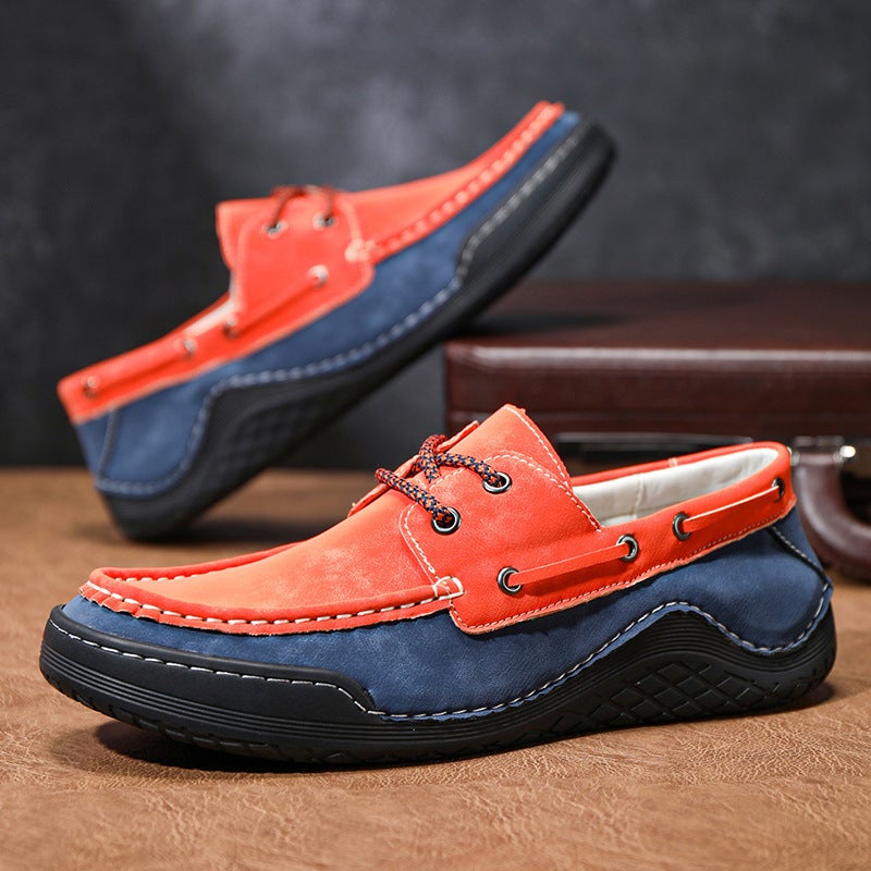 2024 Men'S Shoes Spring Casual Men'S Easiest For Match Low-Top Casual Shoes Popular Men'S Large Size Color Block Beanie Shoes - Image 2